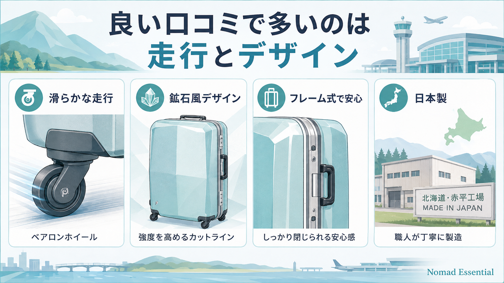 良い口コミで多いのは走行とデザイン