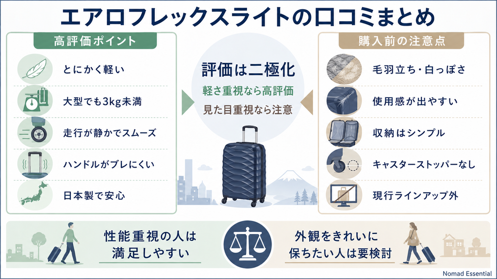 エアロフレックスライトの口コミまとめ