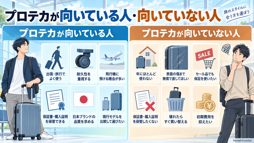 プロテカが向いている人と向いていない人