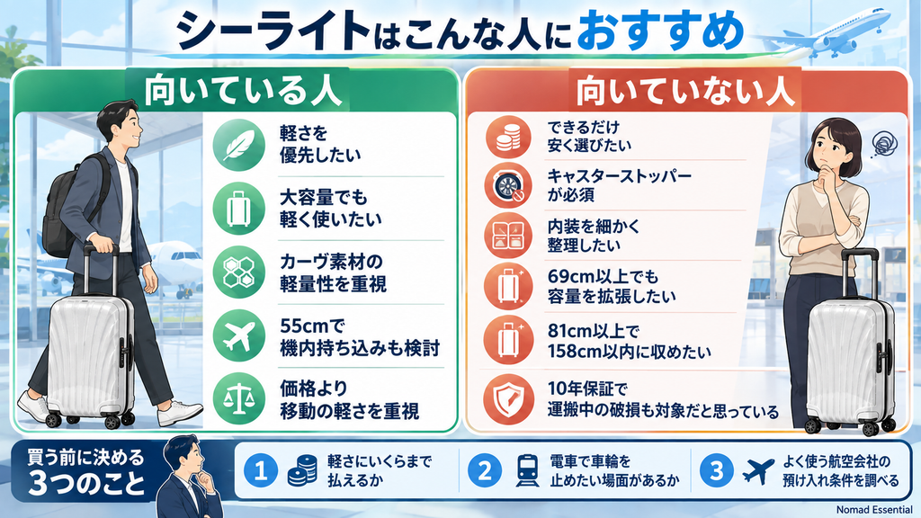シーライトが向いている人と向いていない人