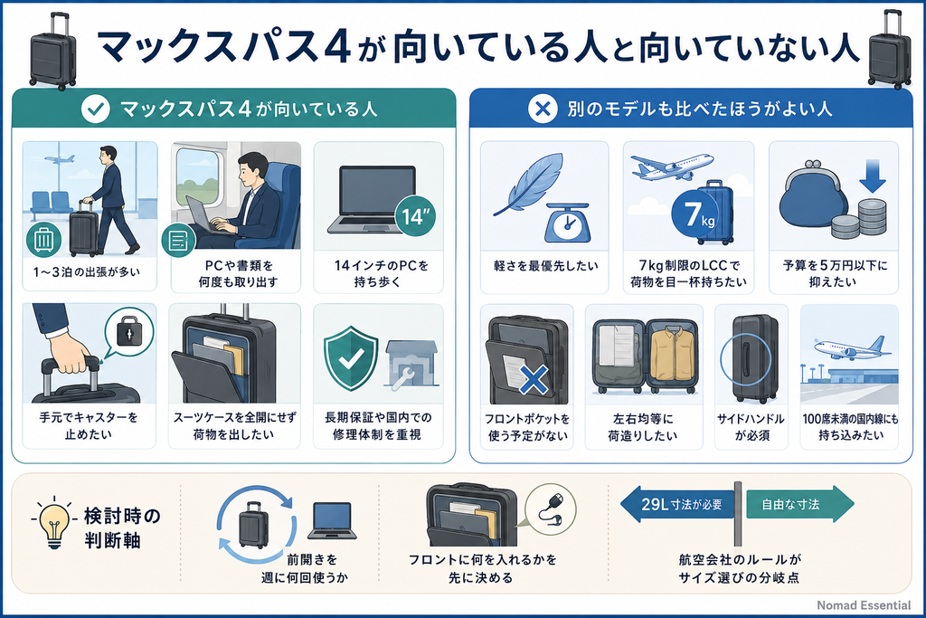 マックスパス4が向いている人と向いていない人