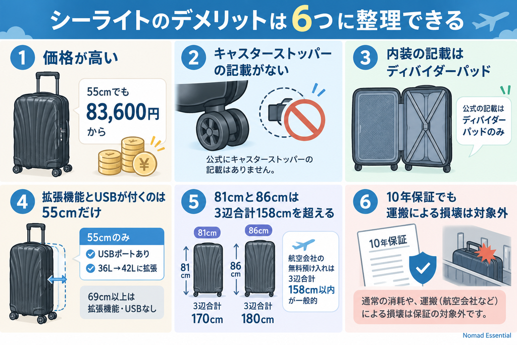 シーライトのデメリットは6つ