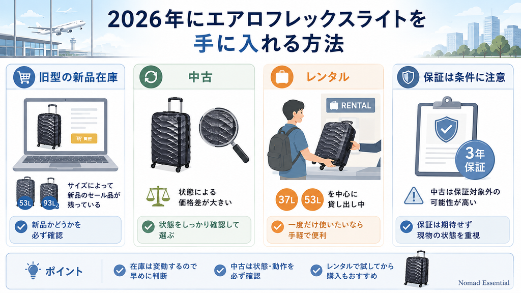2026年にエアロフレックスライトを手に入れる方法